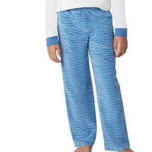 NWT Eddie Bauer Kids Pajama Fleece Pants/ Bottom  Blue, size XS (5/6) - Picture 1 of 3